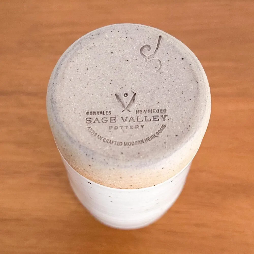 Sage Valley Pottery Speckled White Stoneware Vase Handmade Artisan Ceramic